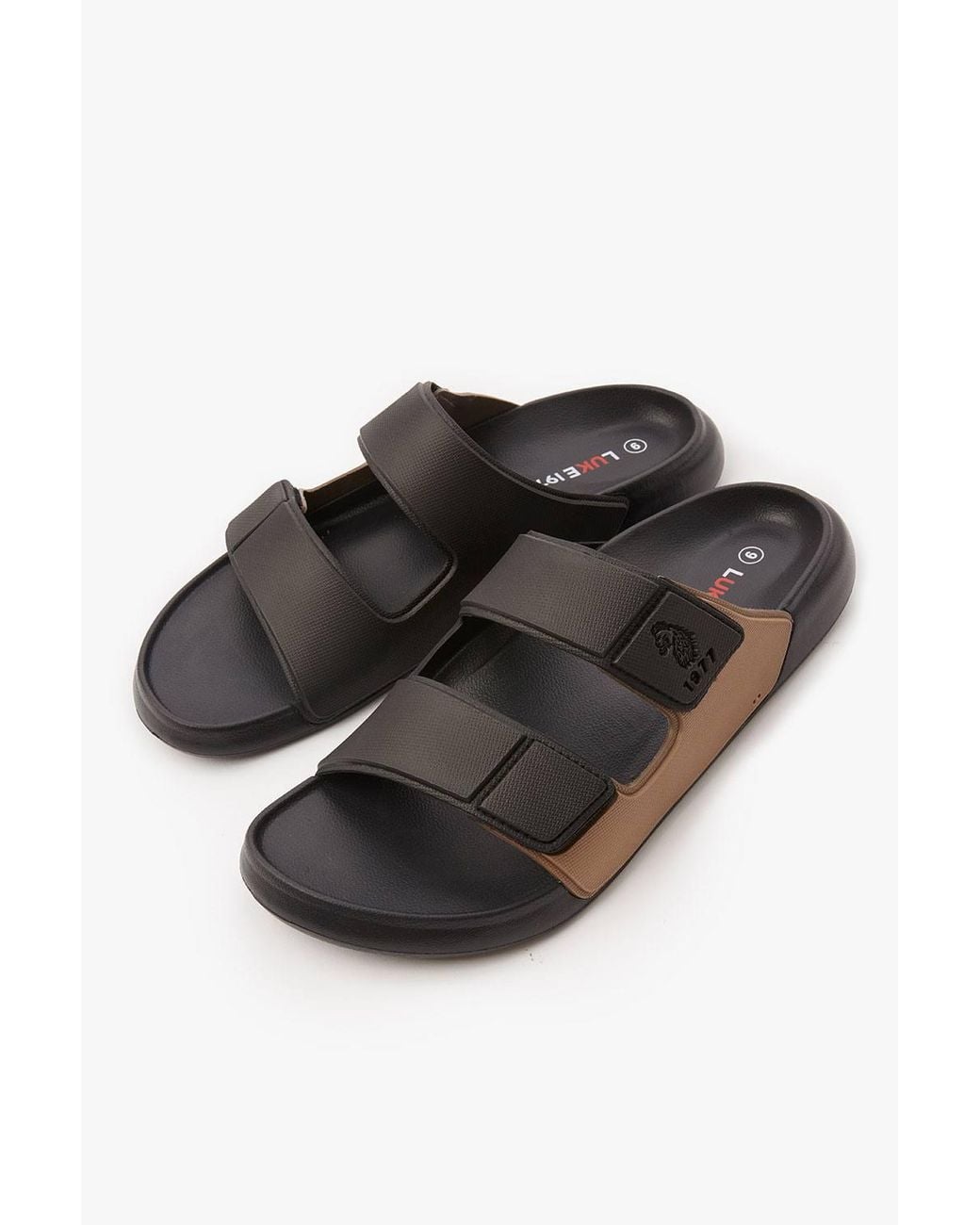 Luke 1977 Black Lisbon Double Strap Sandle for men