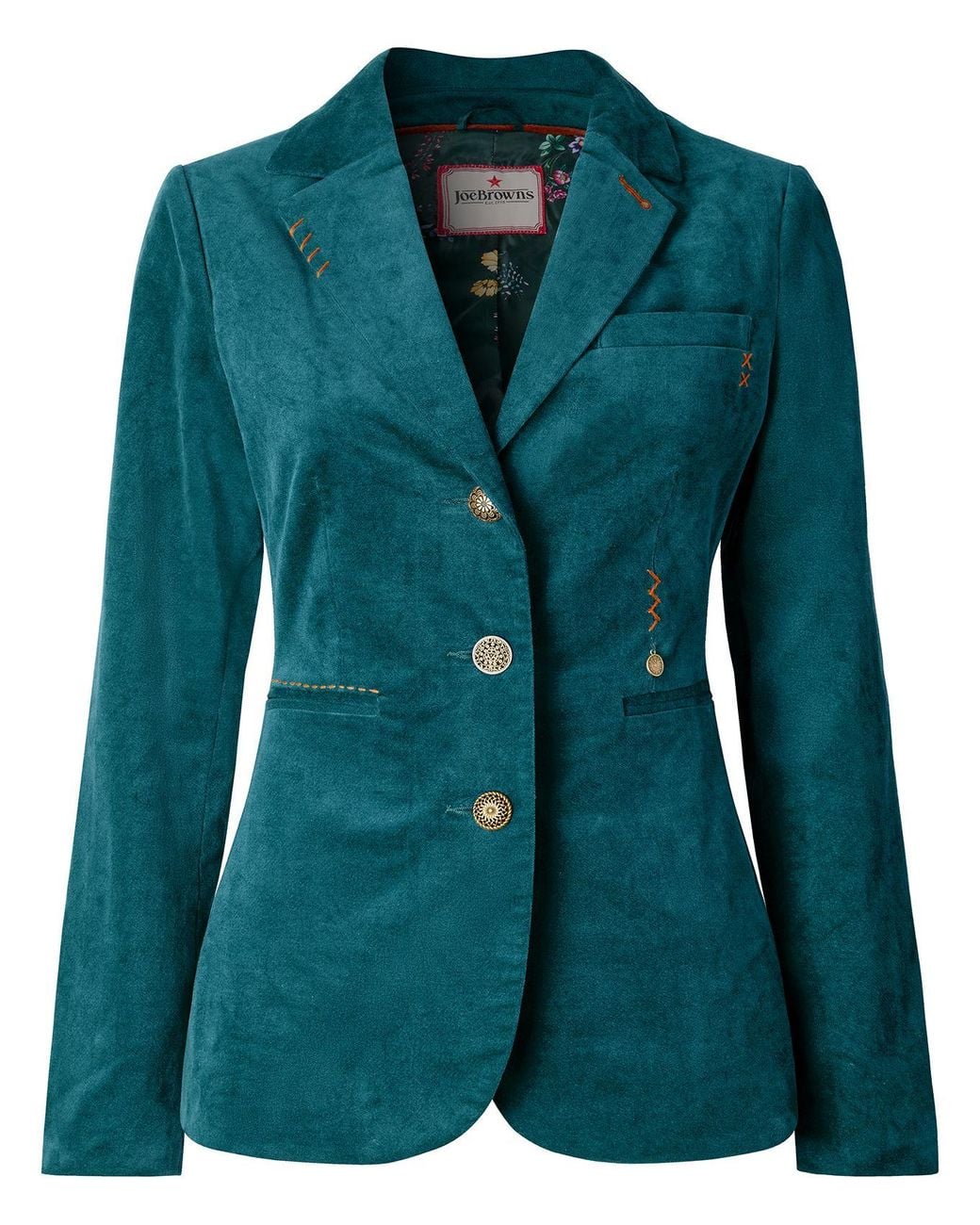 Joe Browns Blue Stitch Detail Velvet Jacket