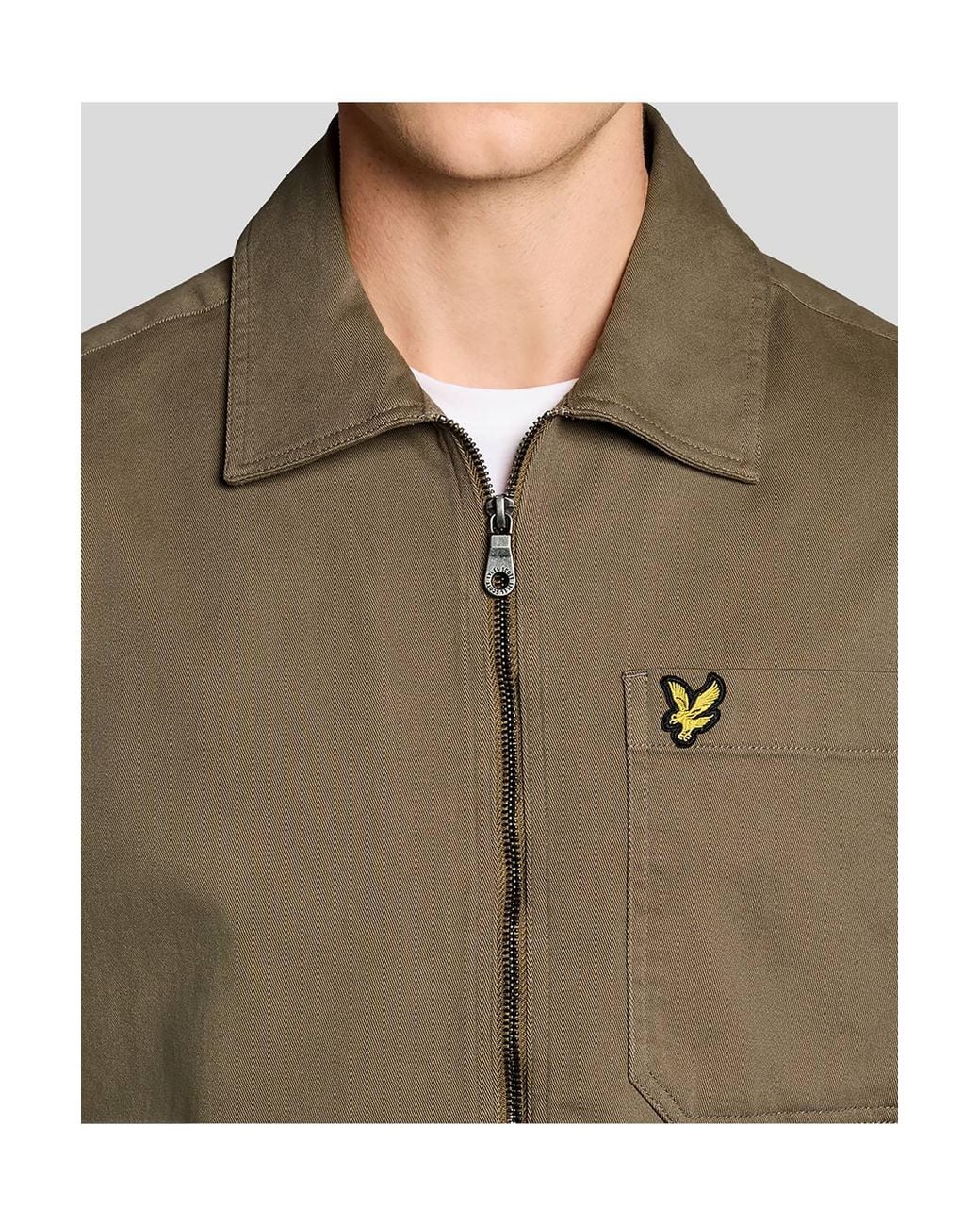 Lyle & Scott Natural Enzyme Wash Zip Through Overshirt for men