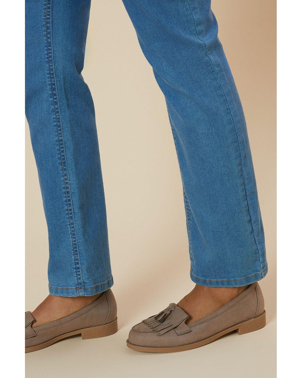 Dorothy Perkins Blue Wide Fit Leigh Fringe Loafers