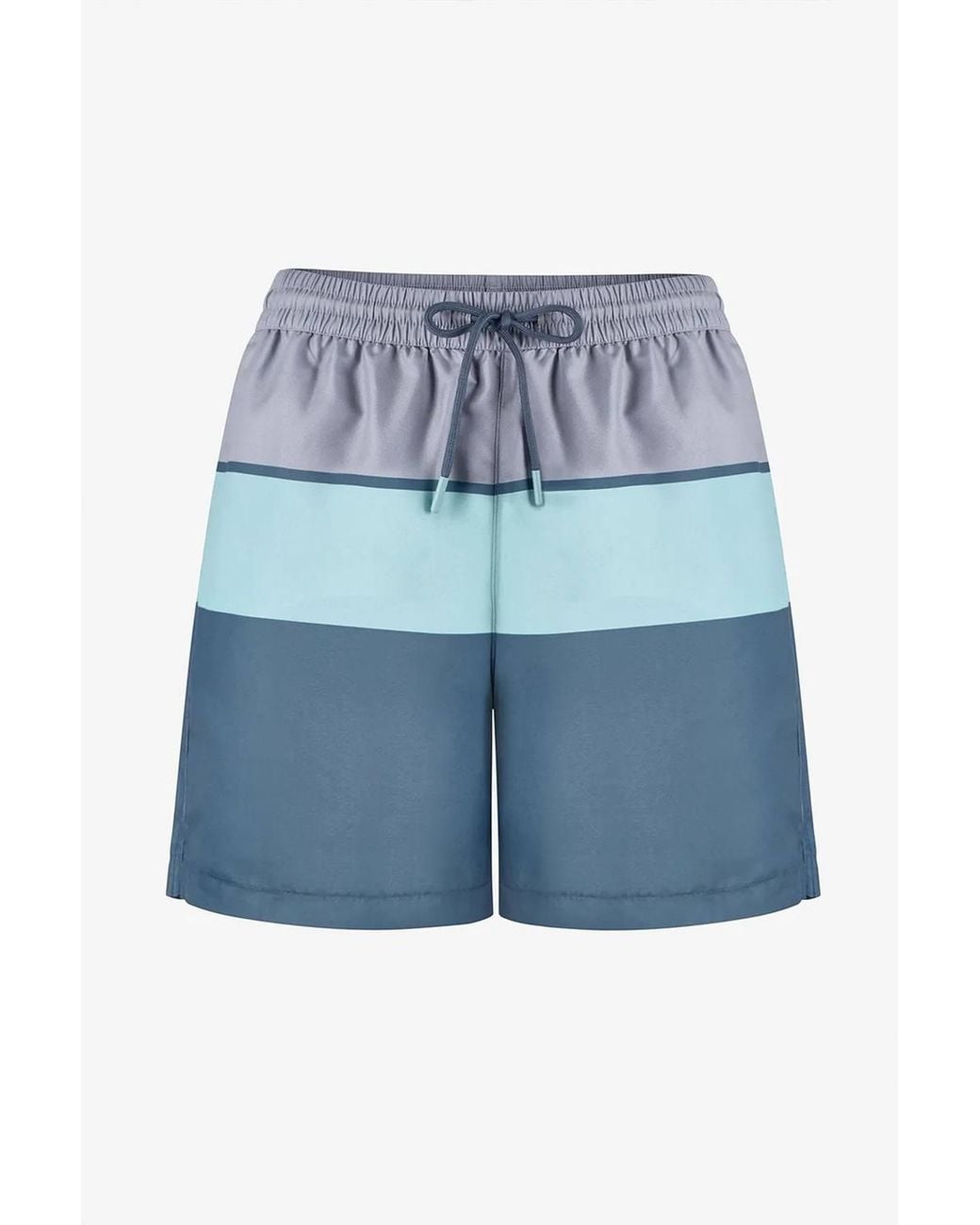 Penti Blue Mindful Colour Block Striped Swim Shorts for men