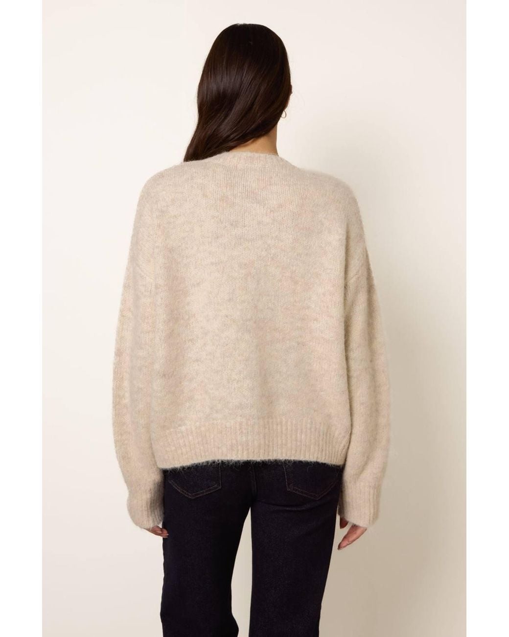 Blue Vanilla Natural Long Sleeve Button Up Round Neck Cardigan