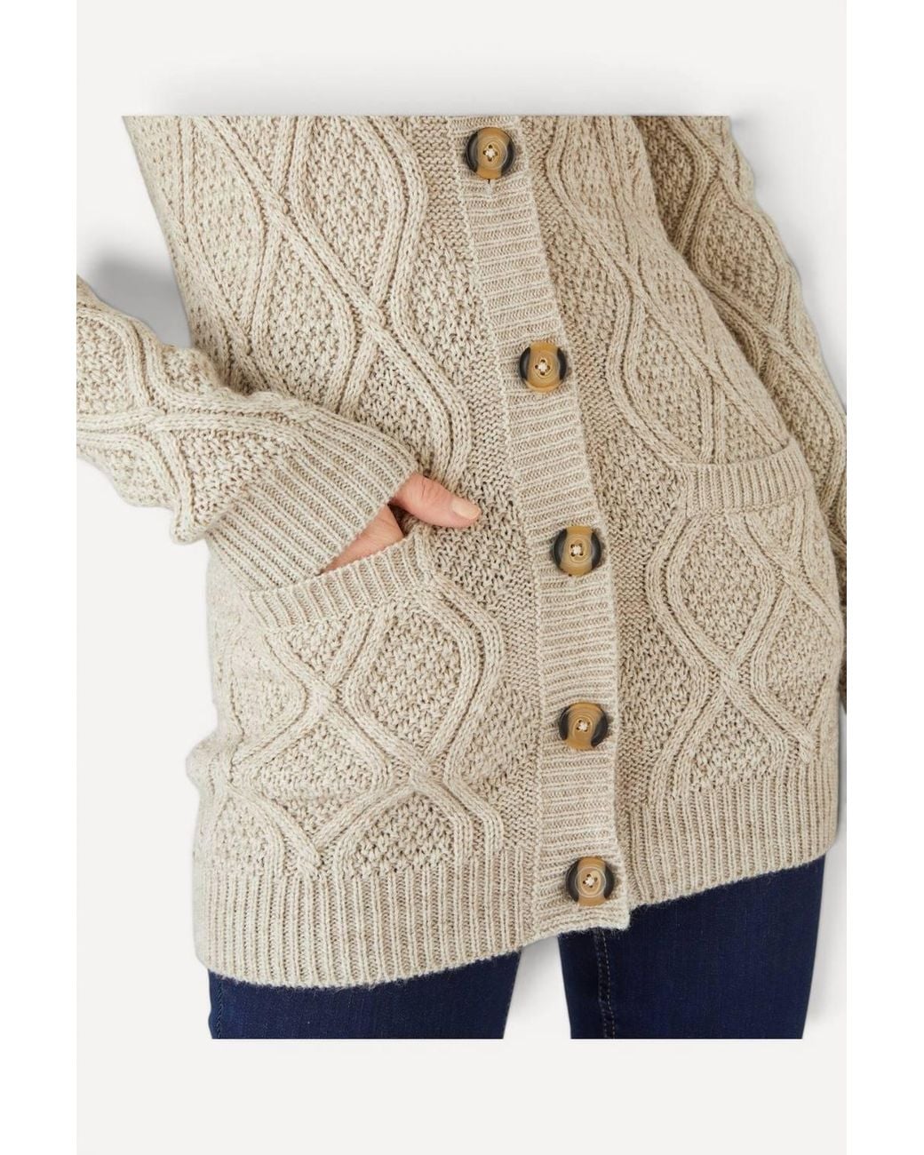 DAMART Natural Button Neck Cardigan
