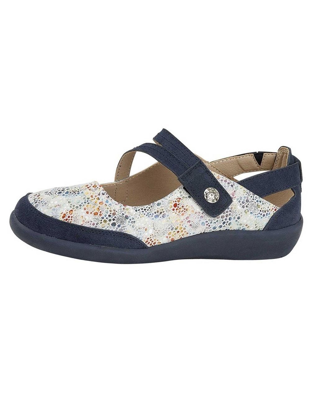 Boulevard Blue E Fit Leather Suede Shoes