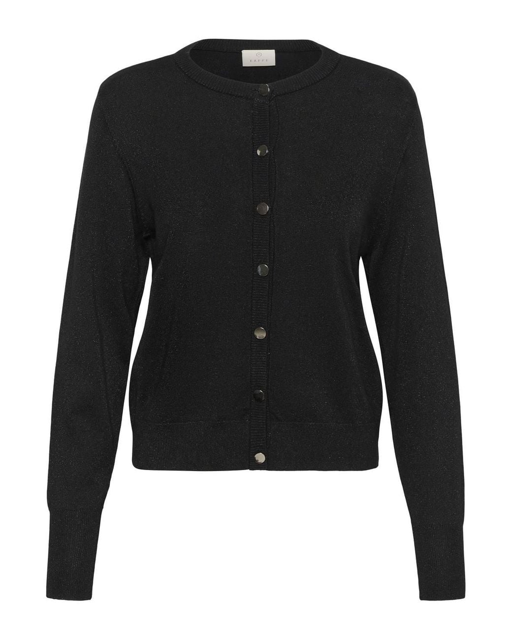 Kaffe Black Karegina Crew Neck Long Sleeve Cardigan