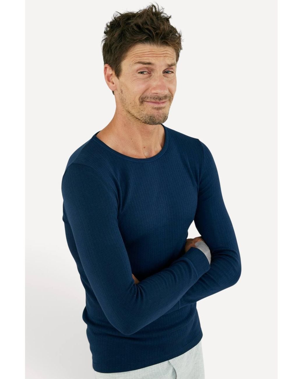 DAMART Blue Thermal Intense Warmth Long-Sleeved Base Layer T-Shirt for men