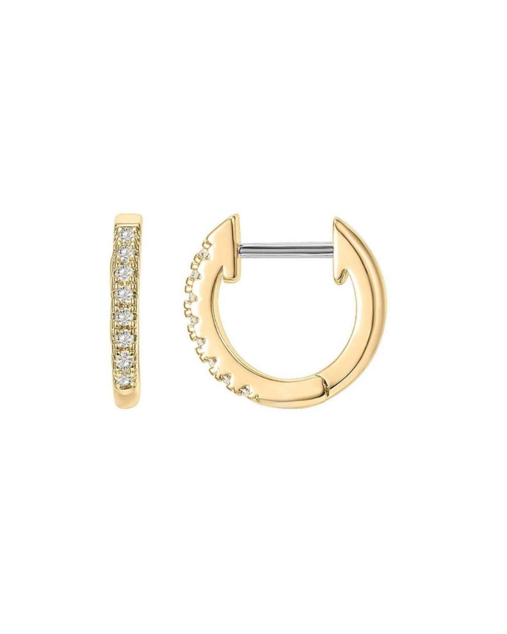 Lovii Metallic Classic Zircon-Embellished Mini Hoop Earrings