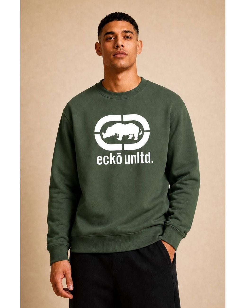 Ecko' Unltd Green Epic Logo Sweatshirt for men