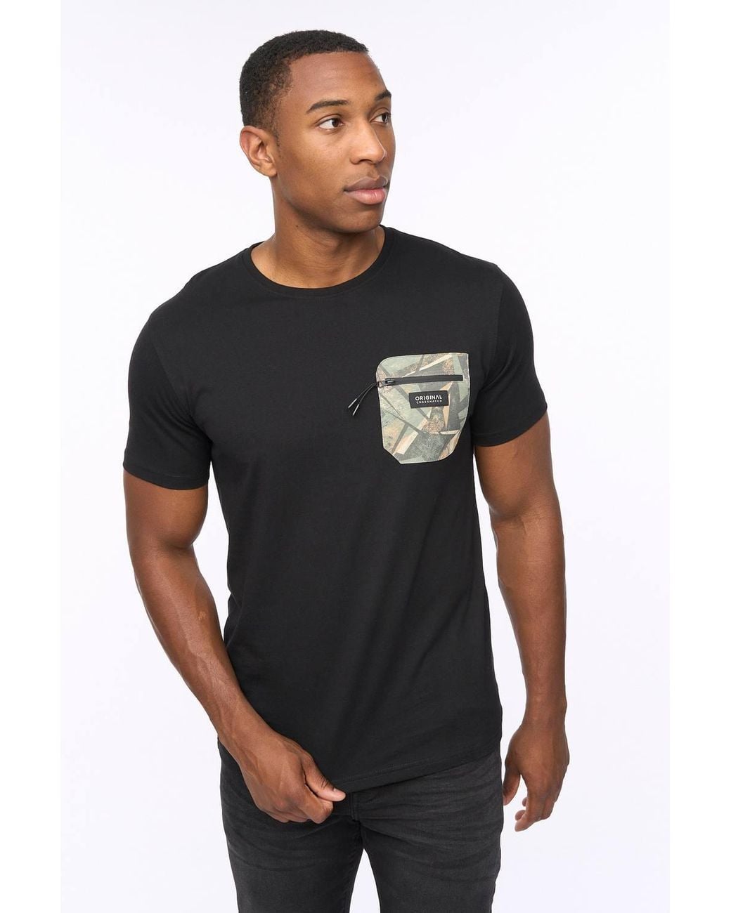 Crosshatch Black Campbox T-Shirt for men