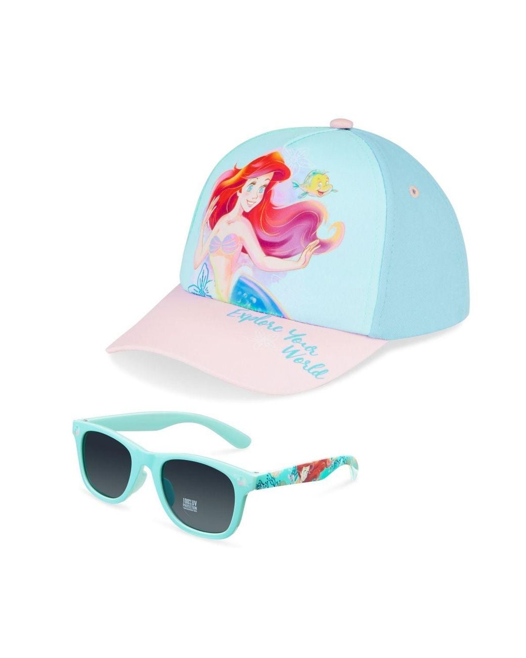 Disney White Little Mermaid Cap & Sunglasses