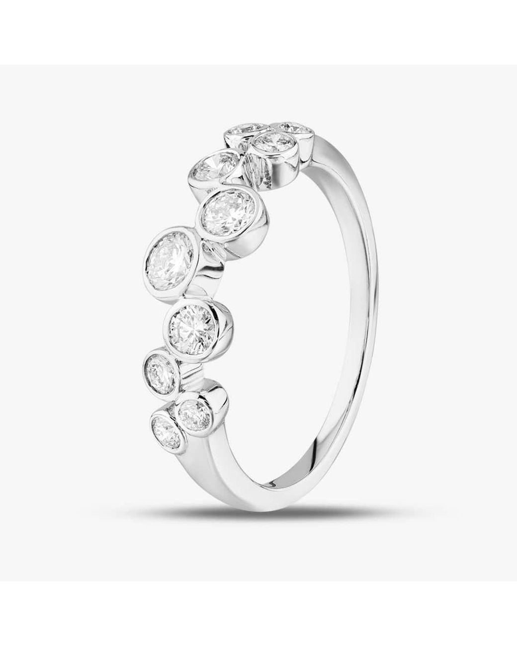 T.H.Baker White 18Ct 0.66Ct Brilliant Cut Diamond Half Eternity Ring R24183Gw18Dd