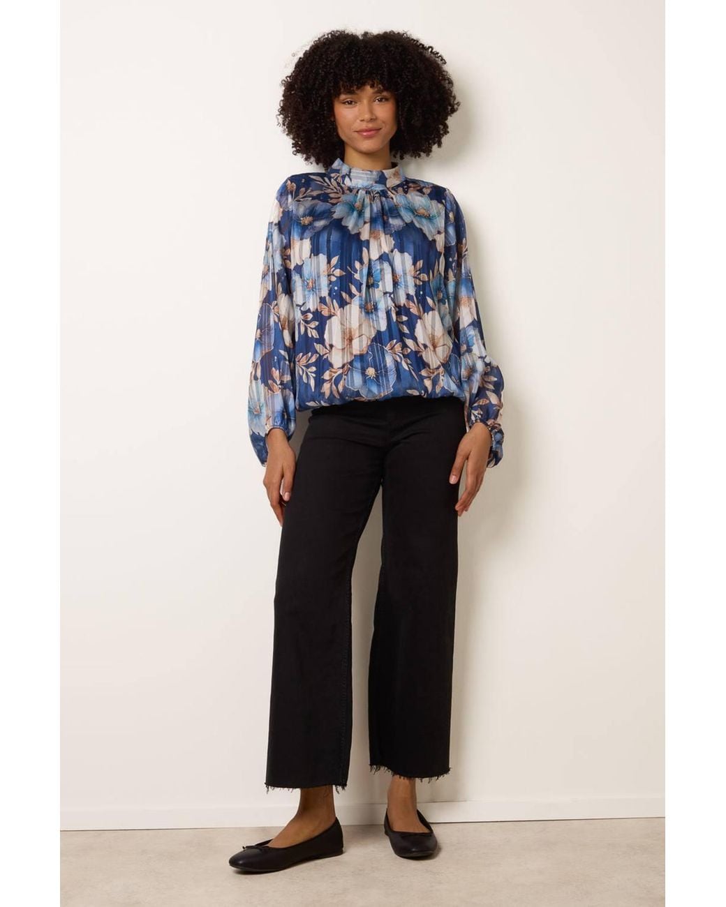 Blue Vanilla Blue Long Sleeve Turtleneck Blouse