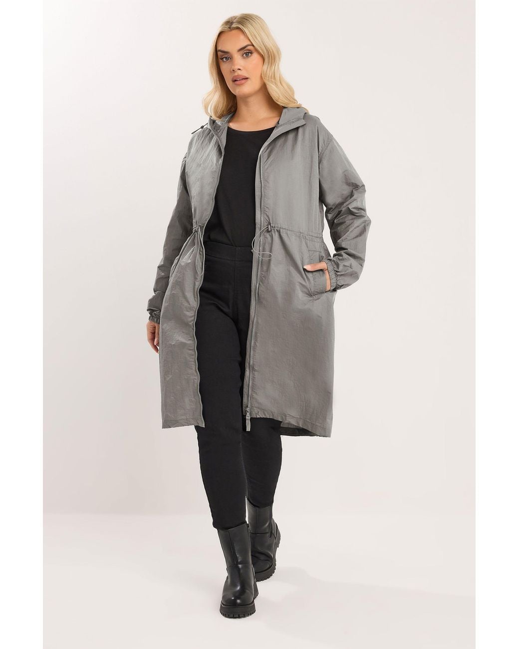 Yours Gray Lightweight Longline Parka Jacket