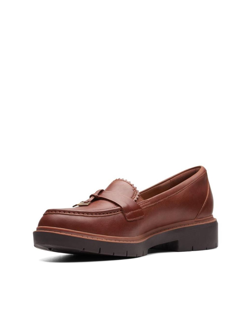 Clarks Red Westlynn Bella Tan Leather Loafers