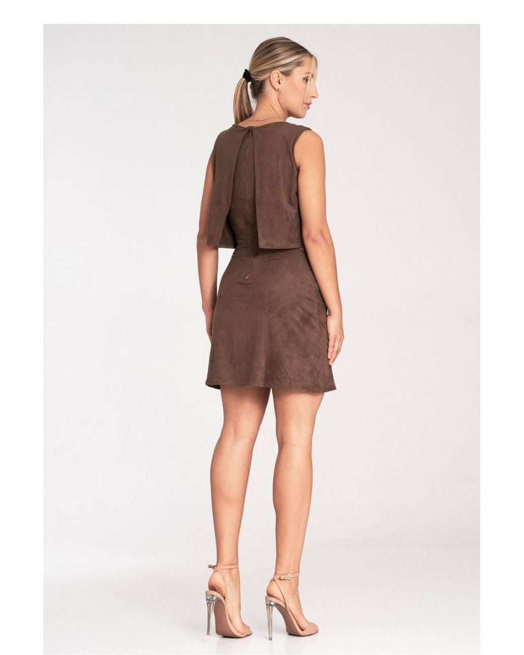 Love Lace White Evening Suede Two Layer Dress With Hip Cutouts