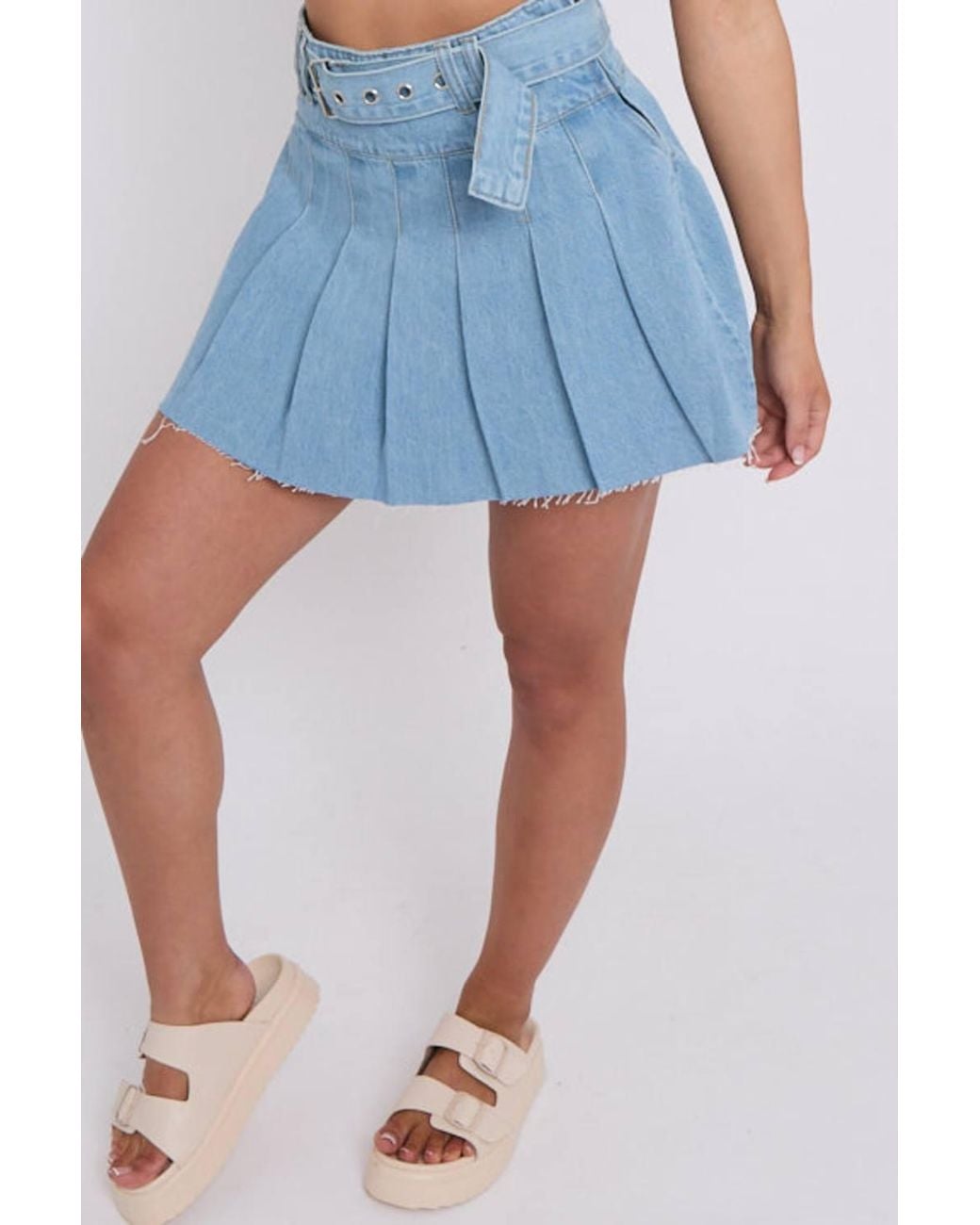 Stylewise Blue Ribbed Detachable Belt