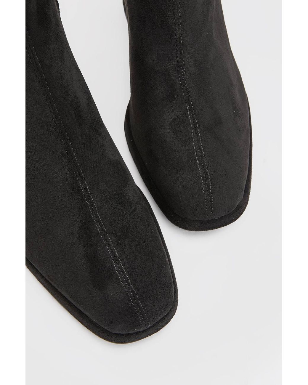 Oasis Black Sienna Faux Suede High Block Heel Ankle Boots