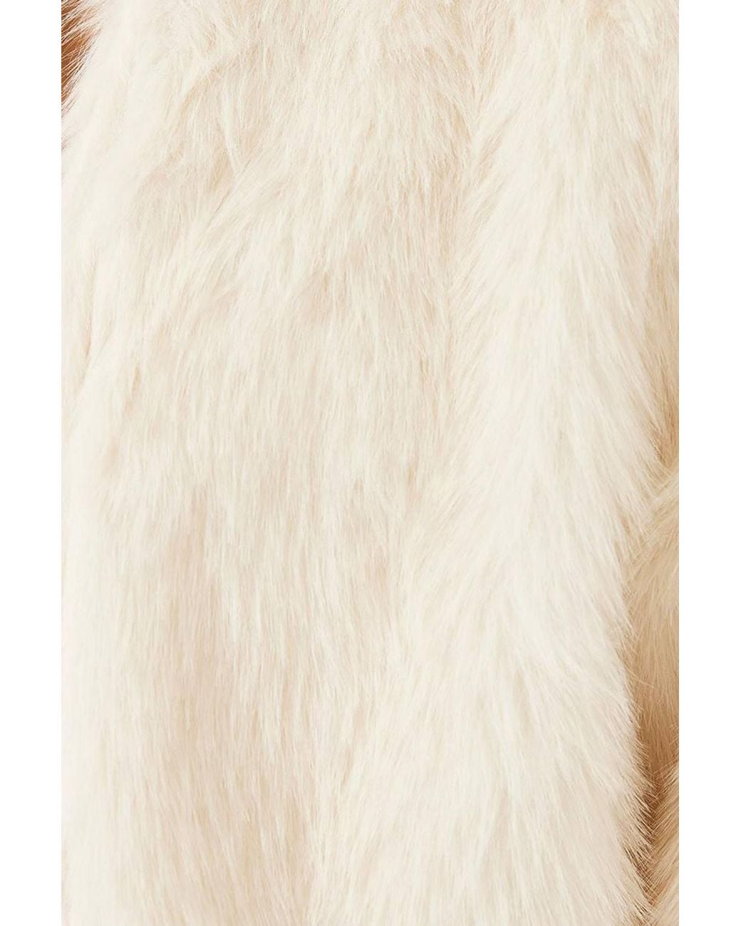Bianco Lucci Natural Boxy Crop Faux Fur Coat