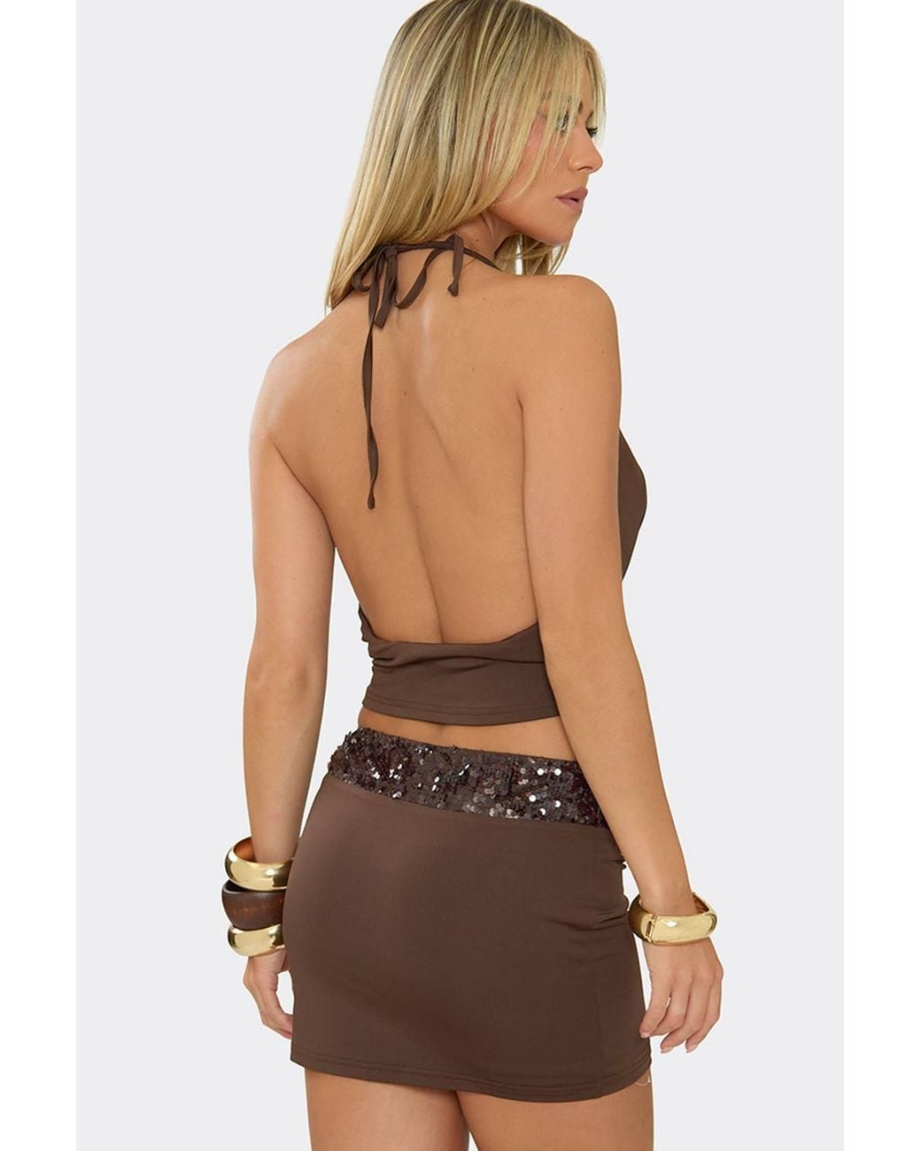 EGO Brown Mini Skirt