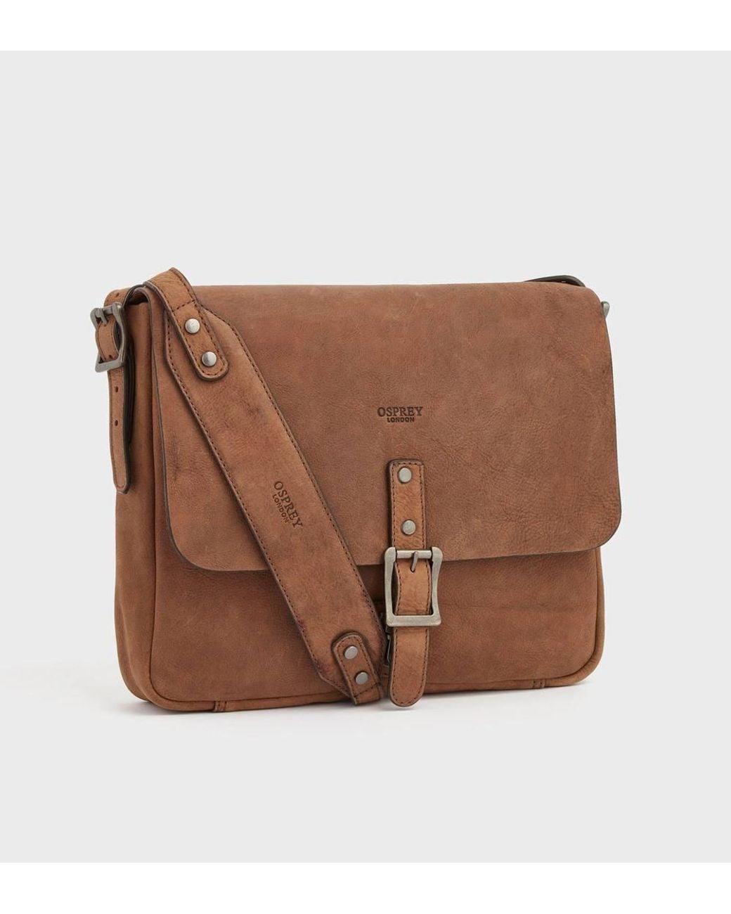 Osprey Brown The Clayton Leather Satchel Bag for men