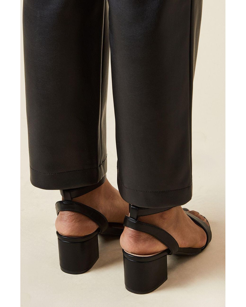 Dorothy Perkins Black Wide Fit Tommi Barely There Mid Block Heel Sandals