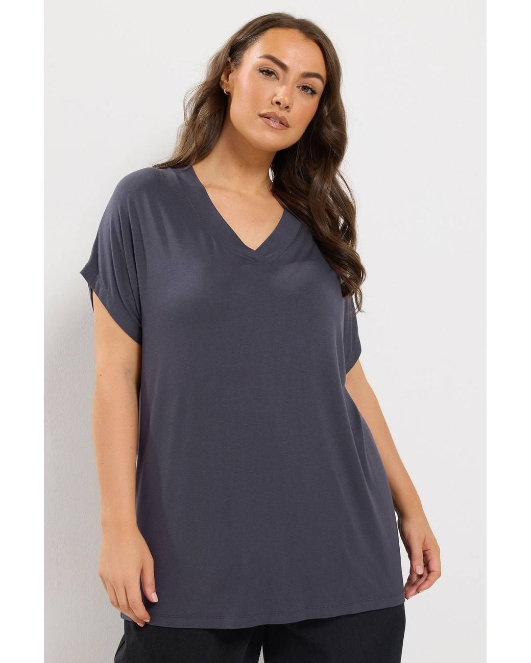 Yours Blue Grown-On Sleeve Top