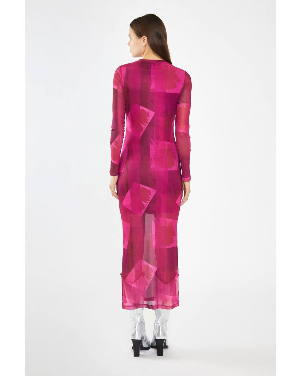 Shnoo Pink Crew-Neck Bodycon Maxi-Dress