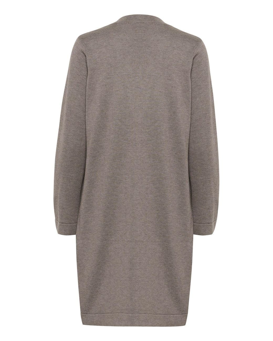 Saint Tropez Gray Kila Open Front Above Knee Cardigan