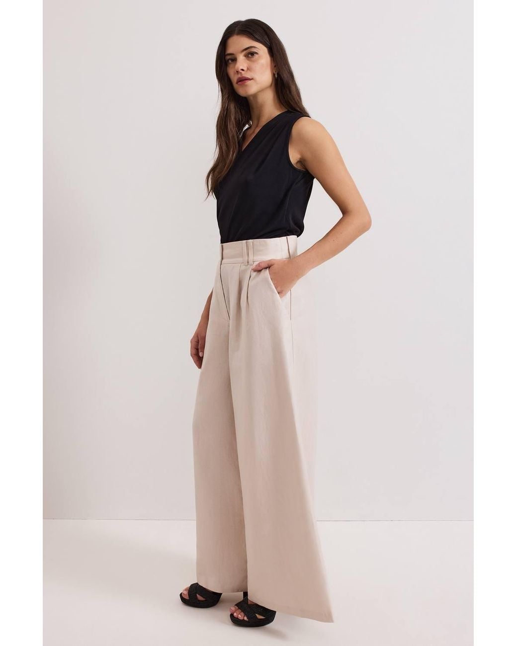 Phase Eight Pink Amble Linen Trouser