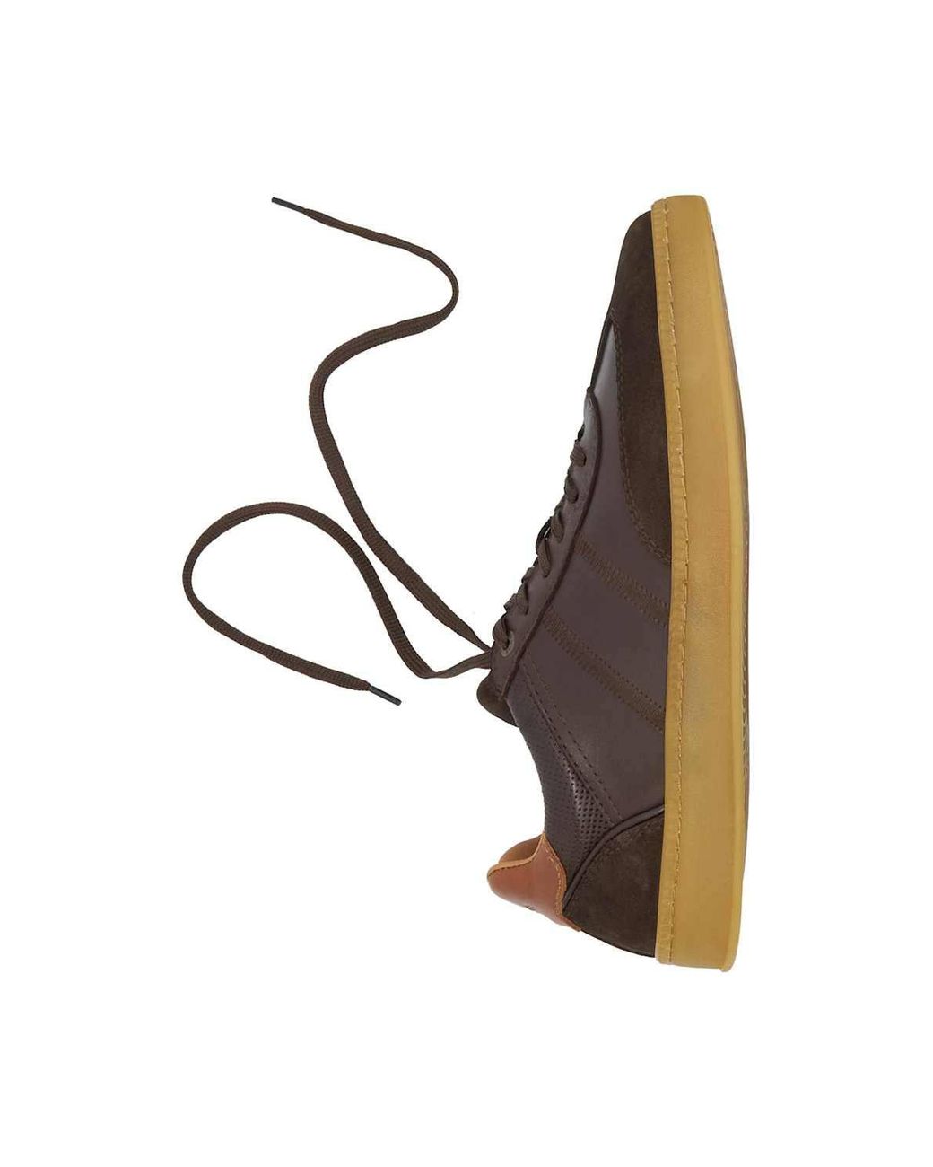 Dune Brown 'Theos' Leather Trainers for men