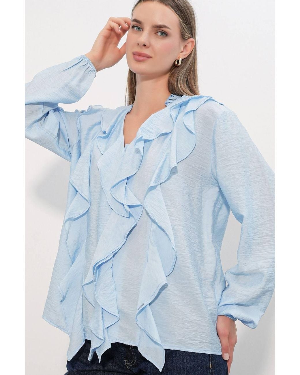 Bigdart Blue Viscose Nylon Shirt