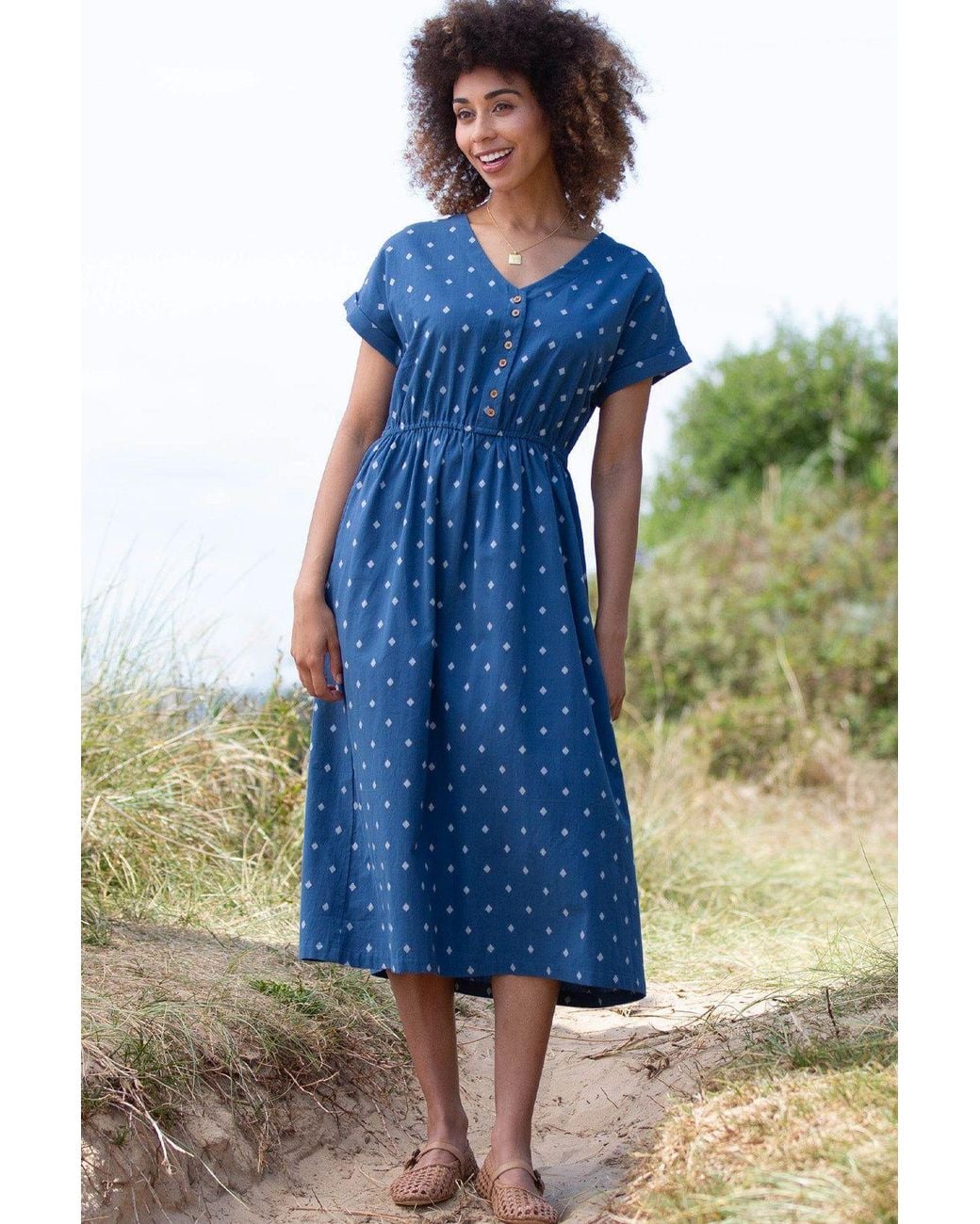 Kite Blue Tadden Dobby Diamond Dress