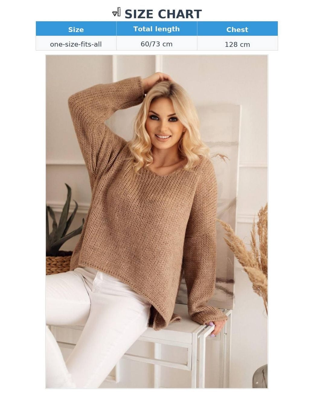 Love Lace Natural Oversized Heart Neck Asymmetric Sweater