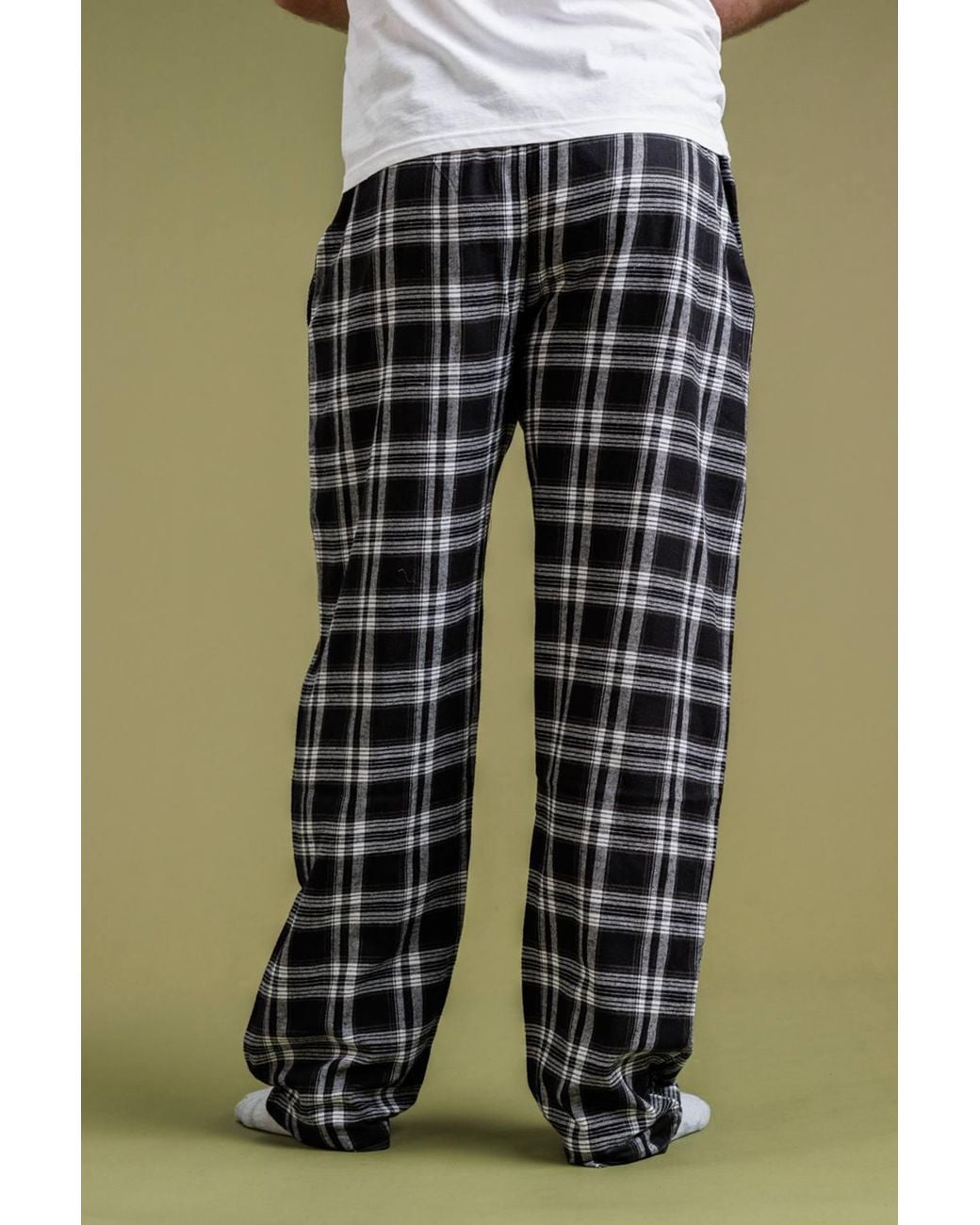 Tokyo Laundry Black Check Flannel Pyjama Trousers for men