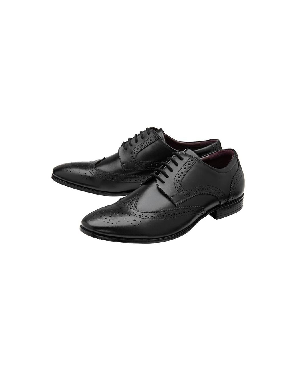 Lotus Black 'Easton' Leather Lace-Up Brogues for men