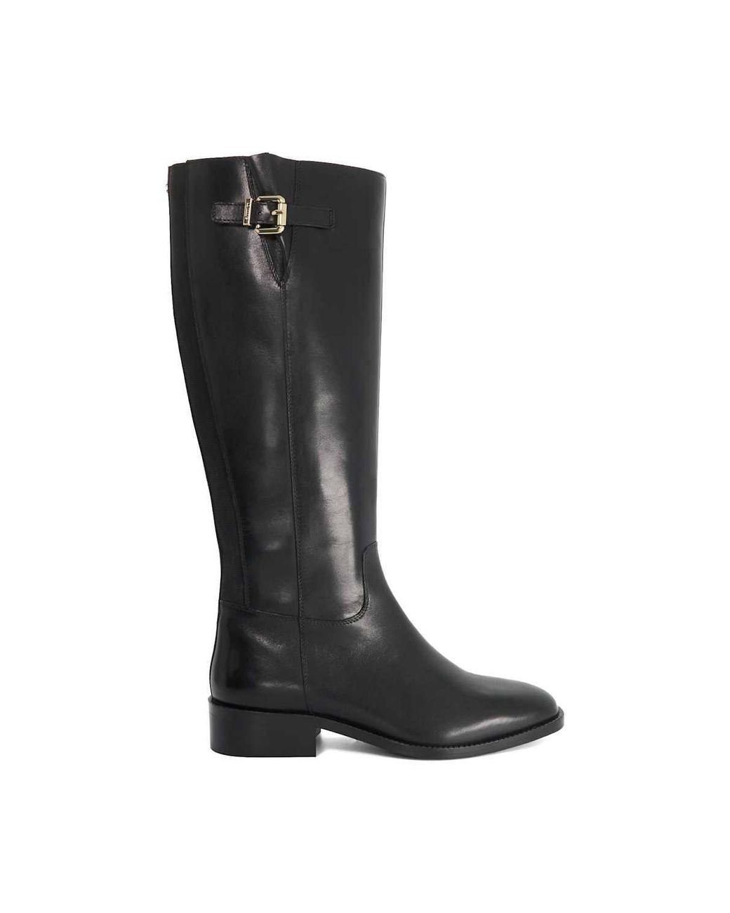 Dune Black Wide Fit 'Tali' Leather Knee High Boots