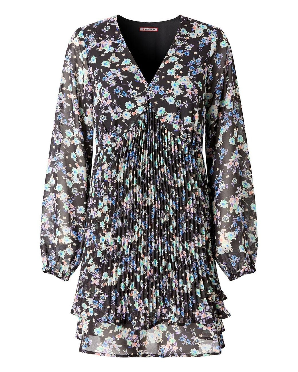 Joe Browns Blue Tiered Floral Mini Dress