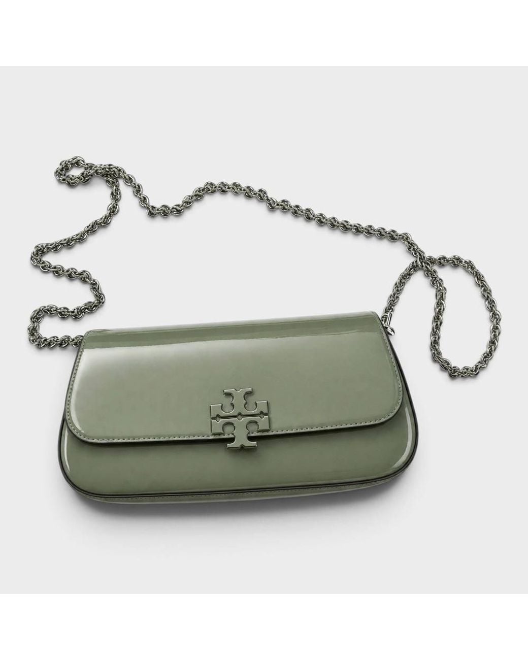 Tory Burch Green Britten Patent Convertible Crossbody Light
