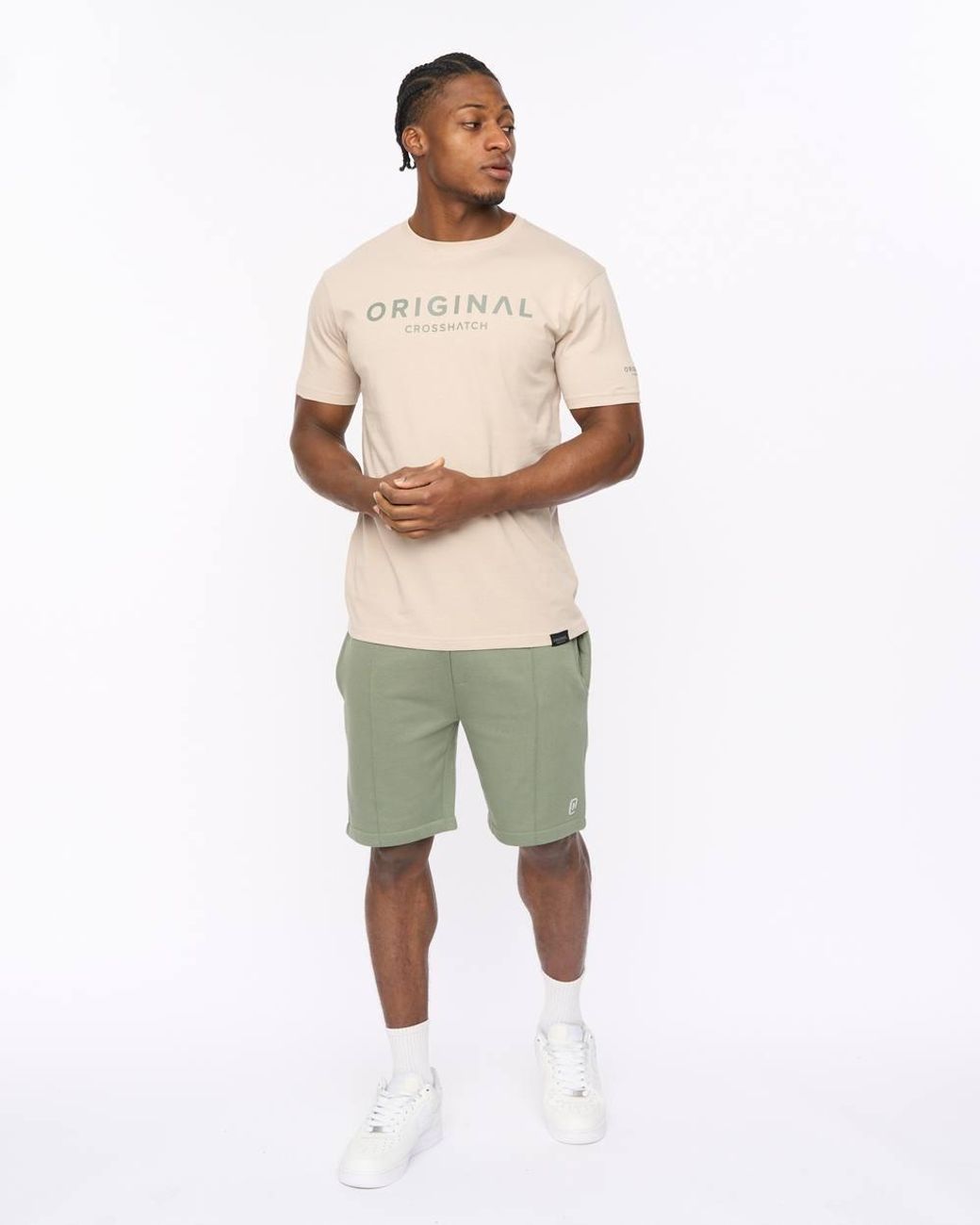 Crosshatch White Bardon Crew Neck Cotton T-Shirt With High Build Chest Print for men