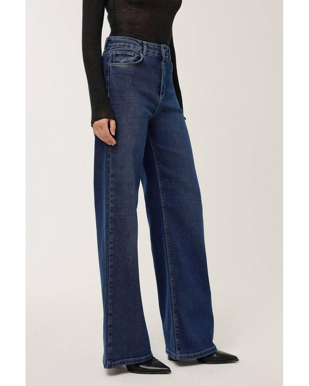 Hiccup Blue High Waist Wide Leg Jeans