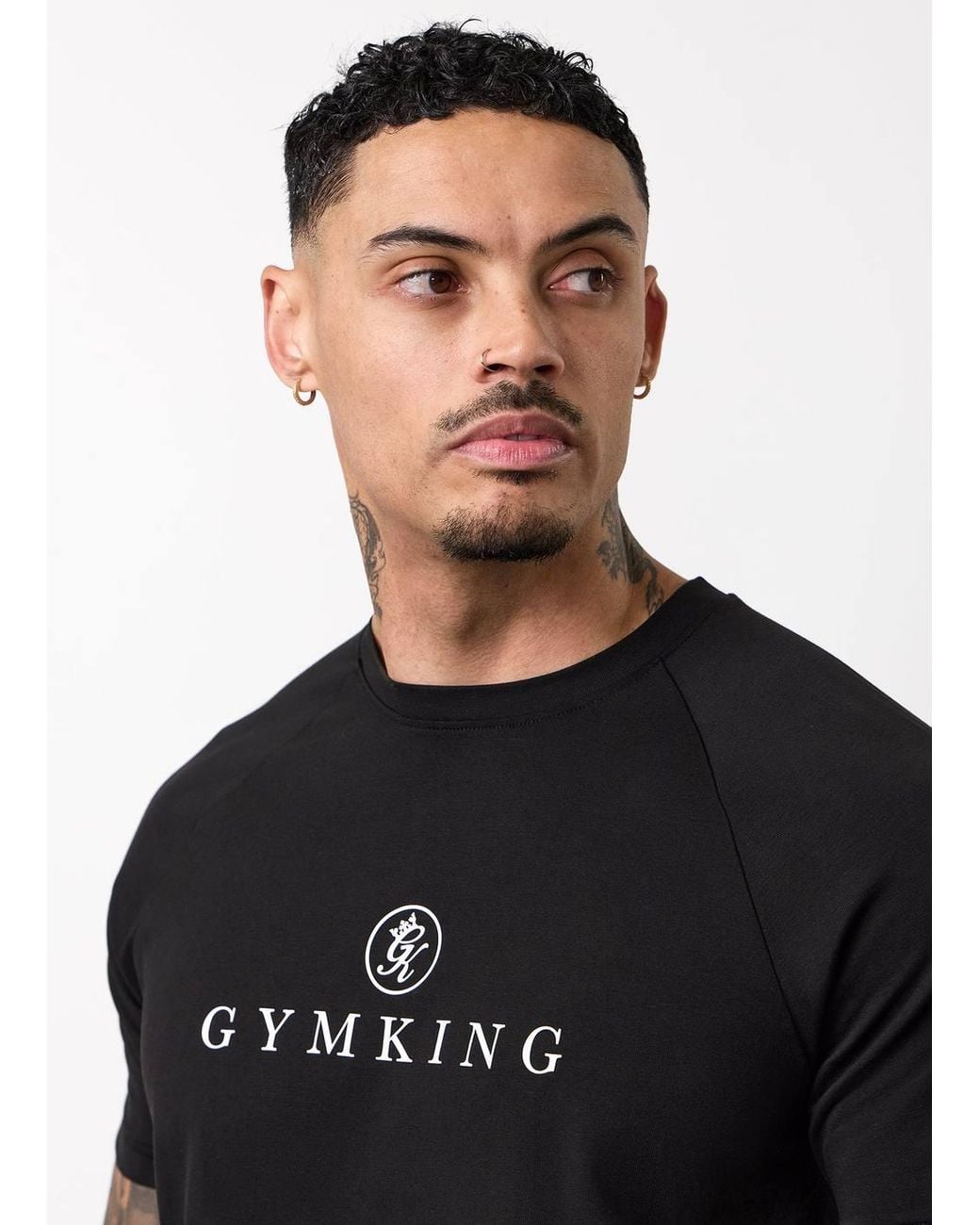 Gym King Black Muscle Fit T-Shirt Pro Logo for men