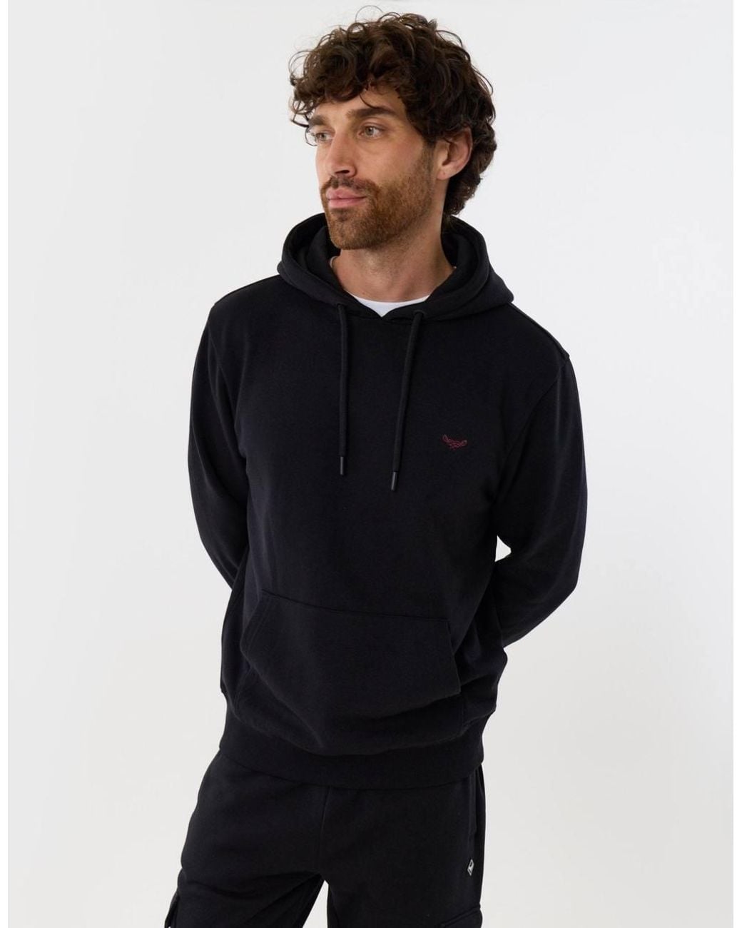 Threadbare Blue Cotton Rich Hoodie & Cargo Jogger Set for men