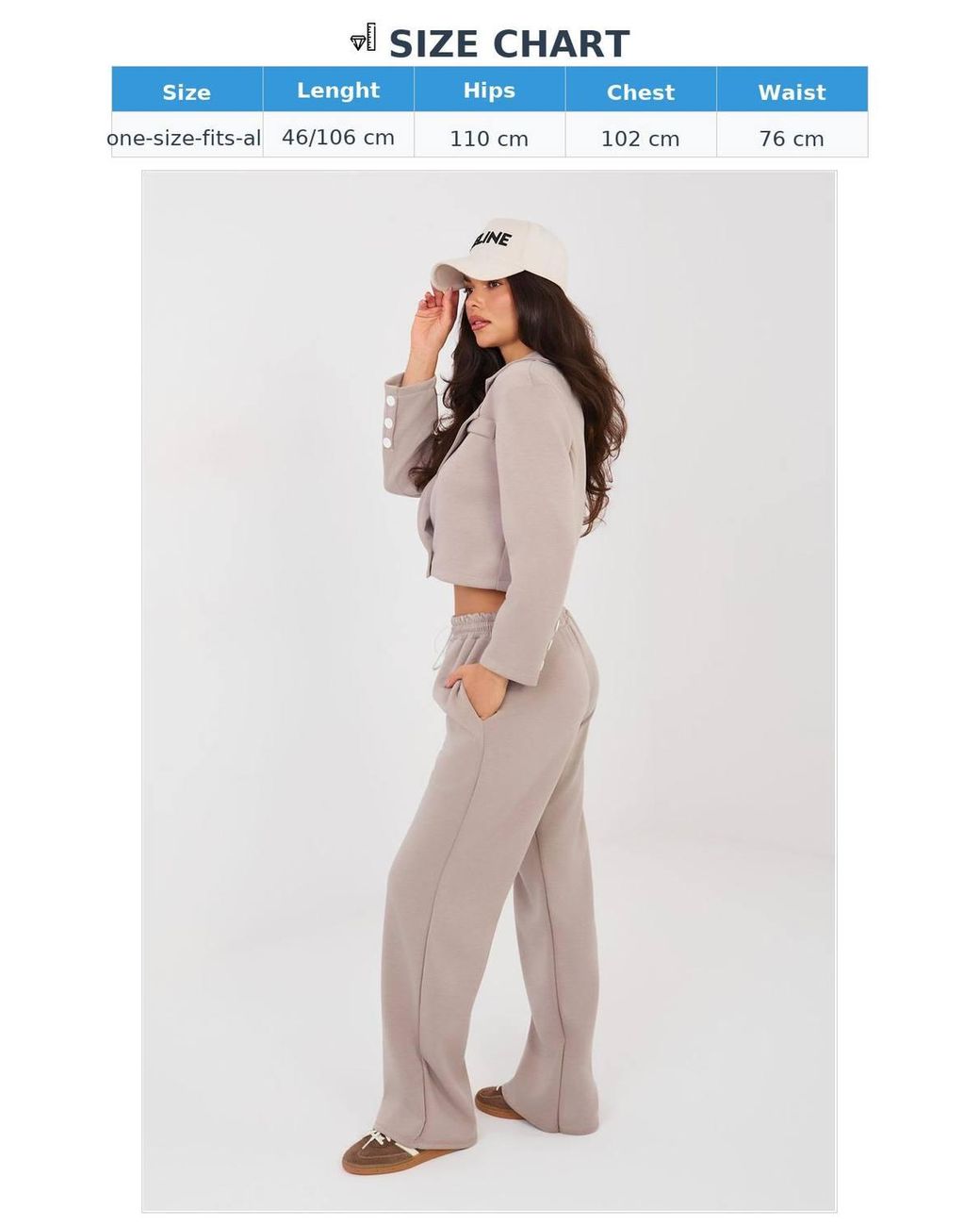 Love Lace Gray Stylish Buttoned Tracksuit Jacket & Trousers