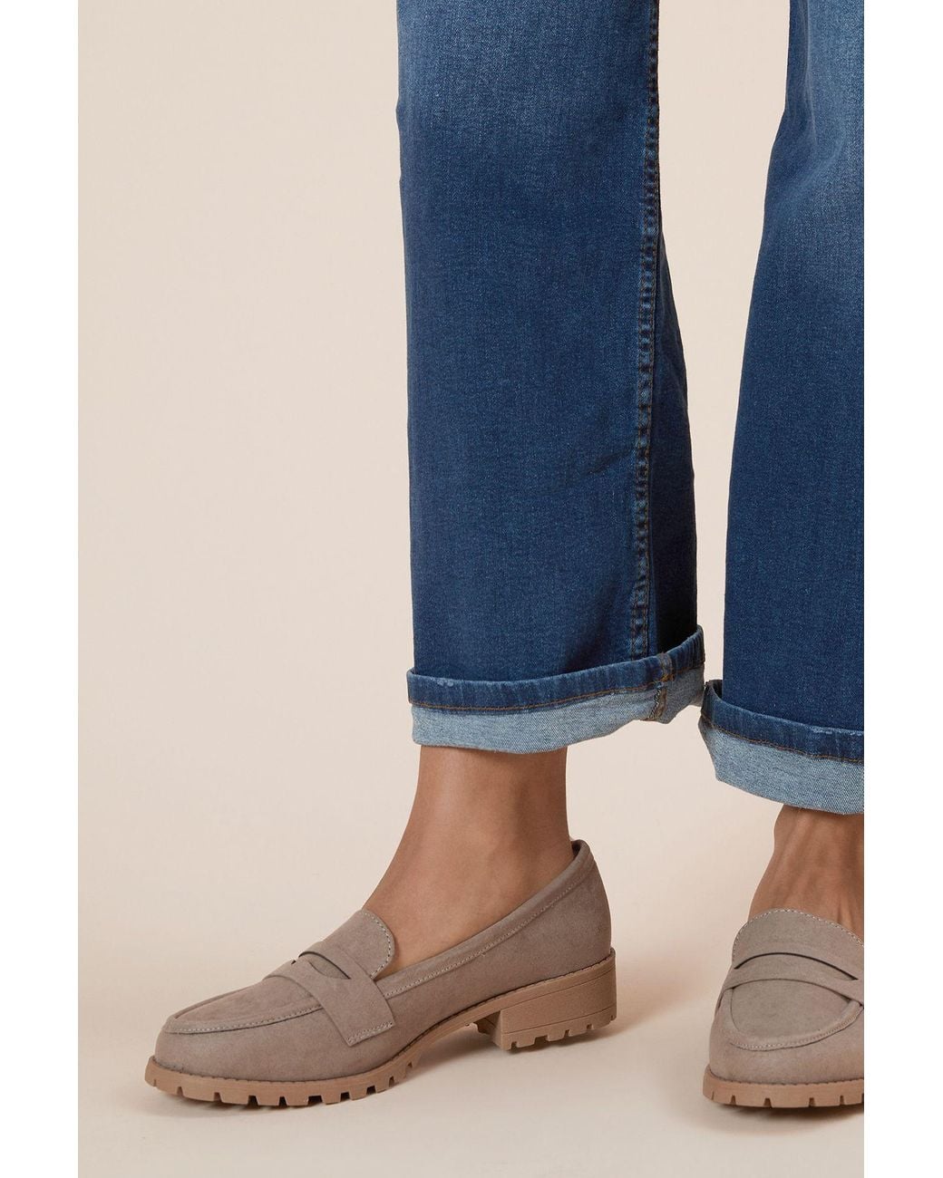 Dorothy Perkins Blue Wide Fit Leoni Chunky Loafers