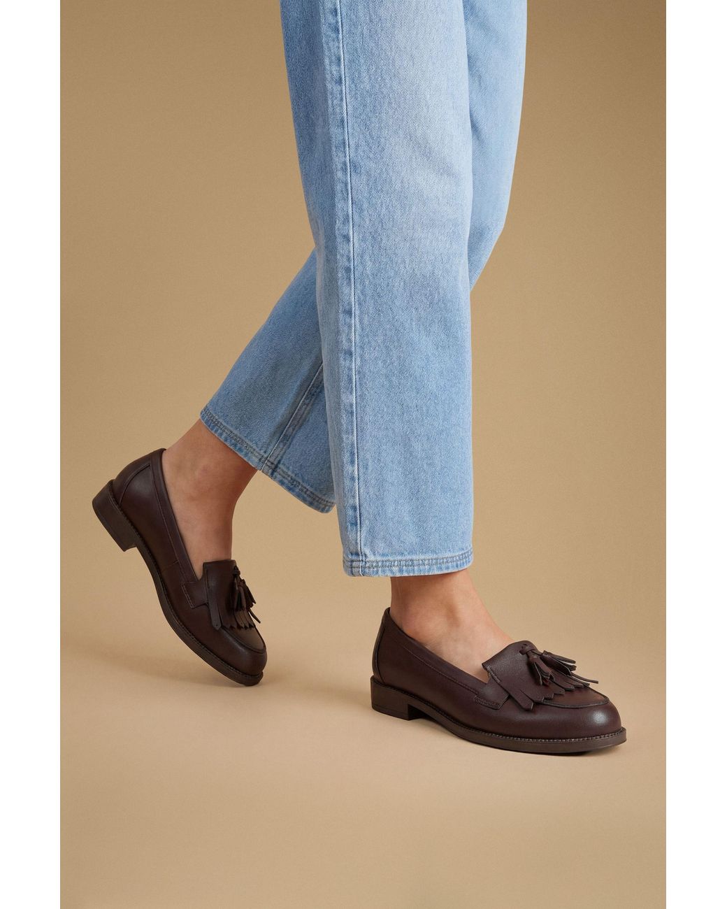 Dorothy Perkins Blue Wide Fit Leigh Fringe Loafers