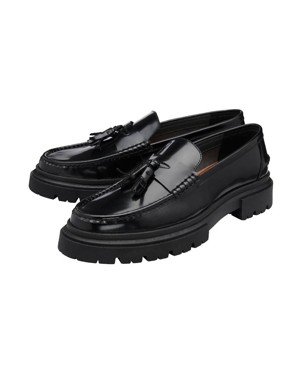 Frank Wright Black Leather 'Cook' Loafers for men