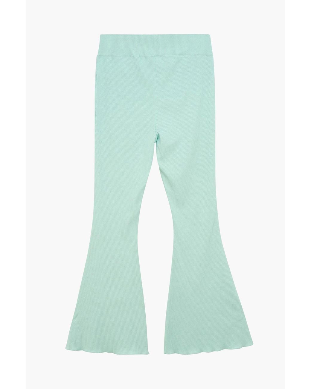 Enorsia Green High Waisted Flare Leggings