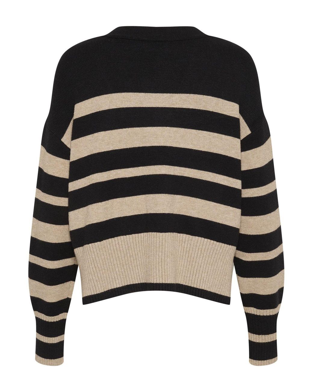 Saint Tropez Black Inettesz V-Neck Buttons Cropped Cardigan