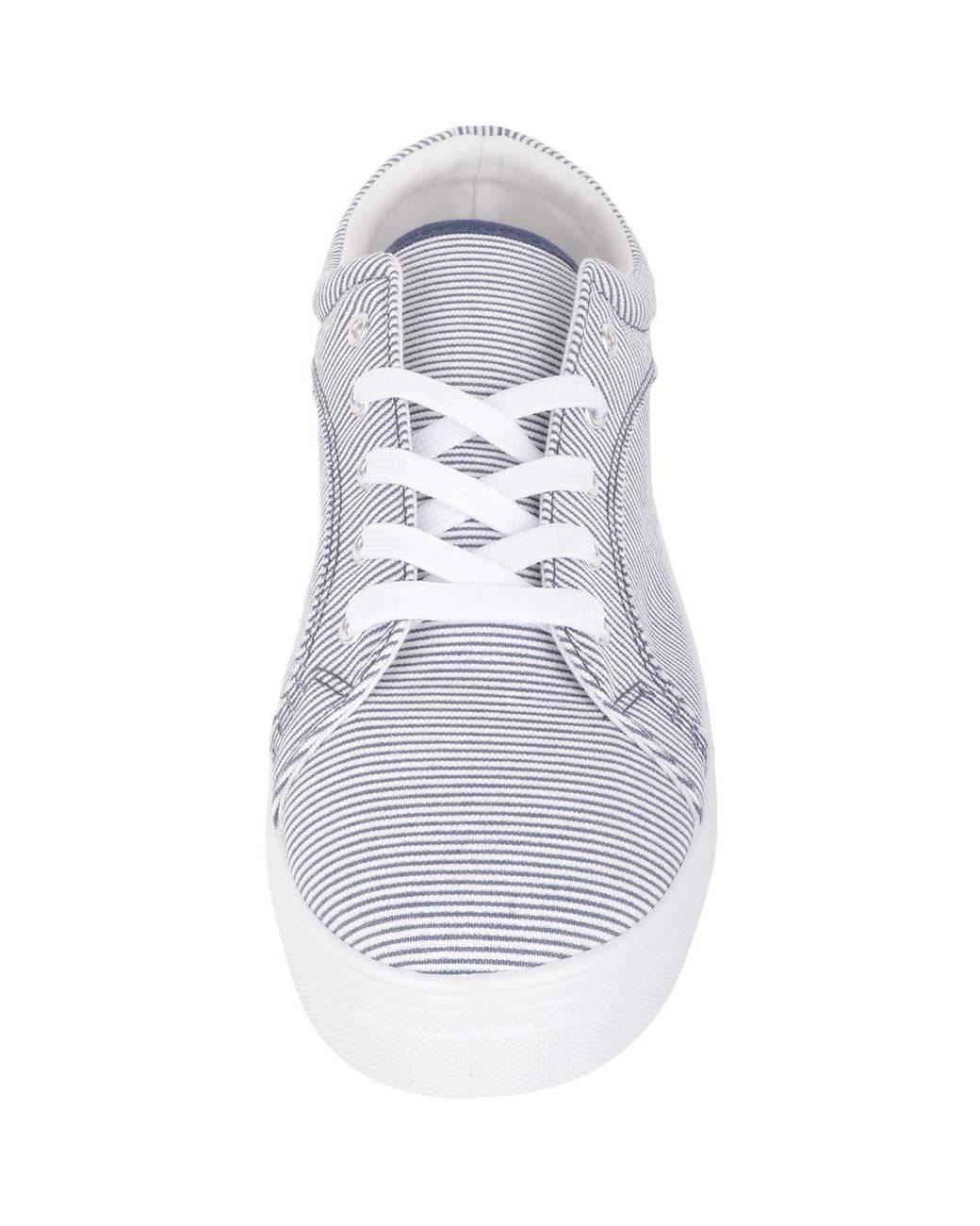 Absolute Footwear White Lace Up Sparkly Striped Canvas Chunky Platform Shoe