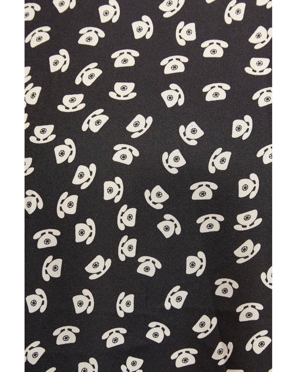 Louche Black Peta Call Me Print Short Sleeve Midi Shirt Dress